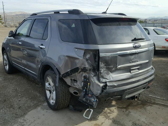 1FMHK8F8XBGA51908 - 2011 FORD EXPLORER L GRAY photo 3