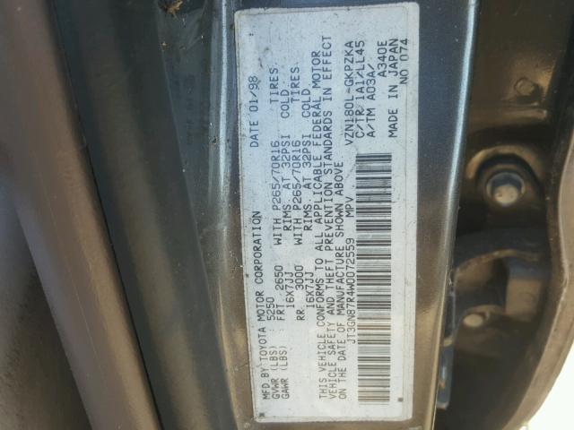 JT3GN87R4W0072559 - 1998 TOYOTA 4RUNNER LI BROWN photo 10