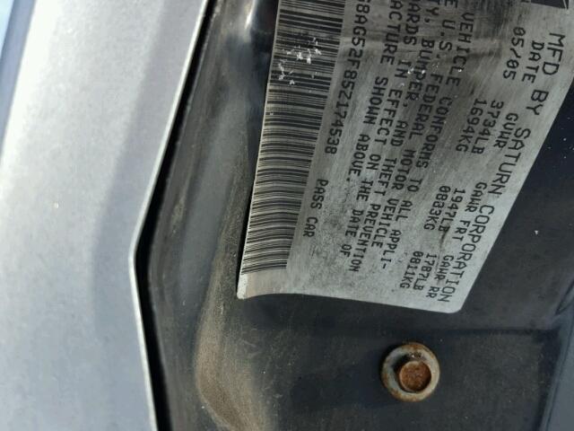 1G8AG52F85Z174538 - 2005 SATURN ION LEVEL GRAY photo 10