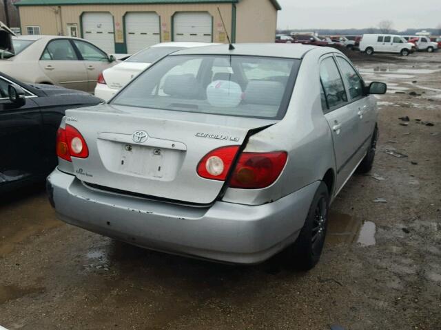 2T1BR32E73C054186 - 2003 TOYOTA COROLLA CE SILVER photo 4