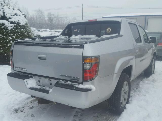 2HJYK16457H533590 - 2007 HONDA RIDGELINE SILVER photo 4