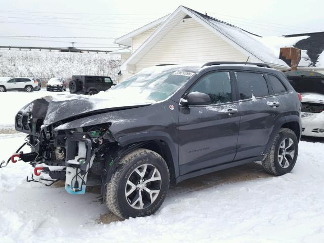 1C4PJMBSXEW278961 - 2014 JEEP CHEROKEE T GRAY photo 2