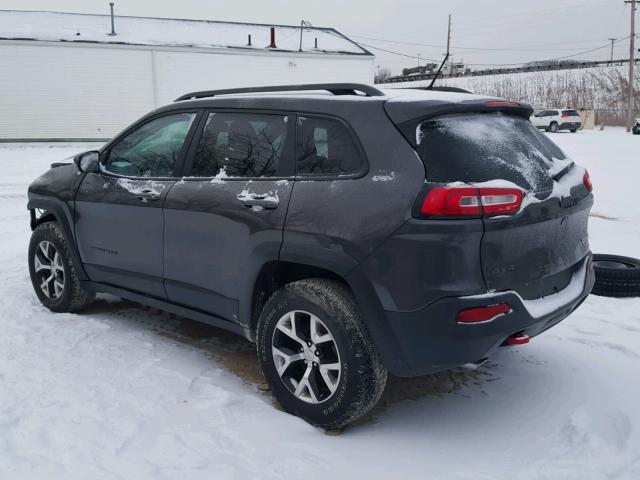 1C4PJMBSXEW278961 - 2014 JEEP CHEROKEE T GRAY photo 3