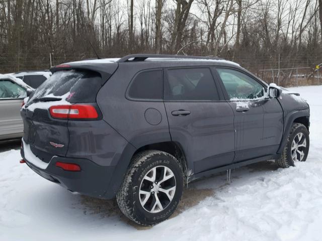 1C4PJMBSXEW278961 - 2014 JEEP CHEROKEE T GRAY photo 4