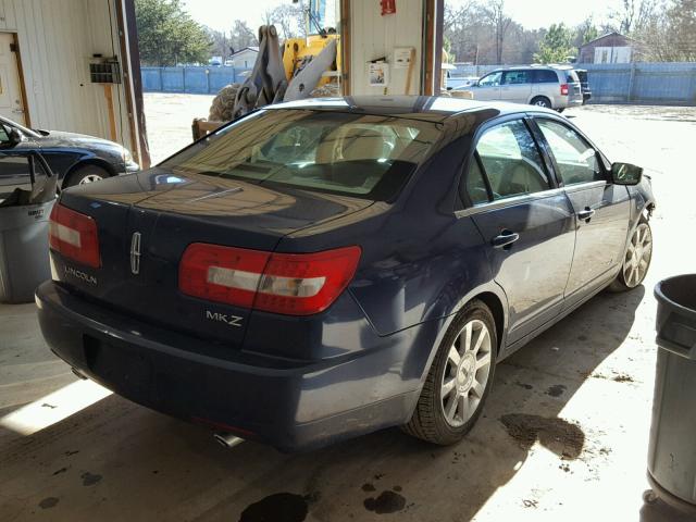 3LNHM26T77R651040 - 2007 LINCOLN MKZ BLUE photo 4