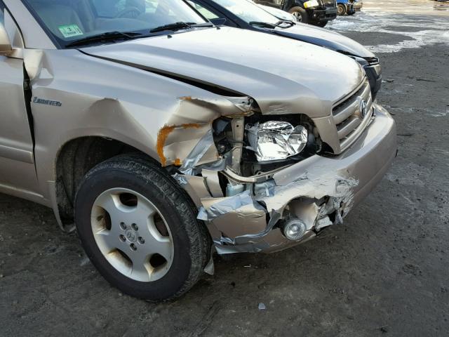 JTEEP21A150121675 - 2005 TOYOTA HIGHLANDER TAN photo 9