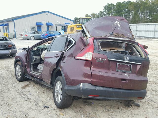 5J6RM3H70EL029500 - 2014 HONDA CR-V EXL BURGUNDY photo 3