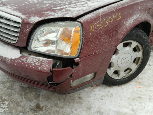 1G6KD54Y52U100832 - 2002 CADILLAC DEVILLE BURGUNDY photo 9