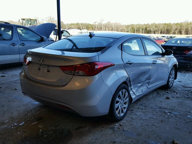 5NPDH4AE8DH190585 - 2013 HYUNDAI ELANTRA GL SILVER photo 4