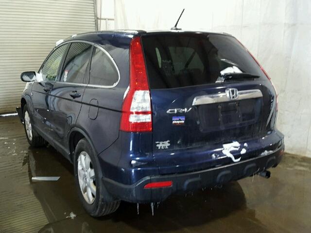 JHLRE48729C008407 - 2009 HONDA CR-V EXL BLUE photo 3