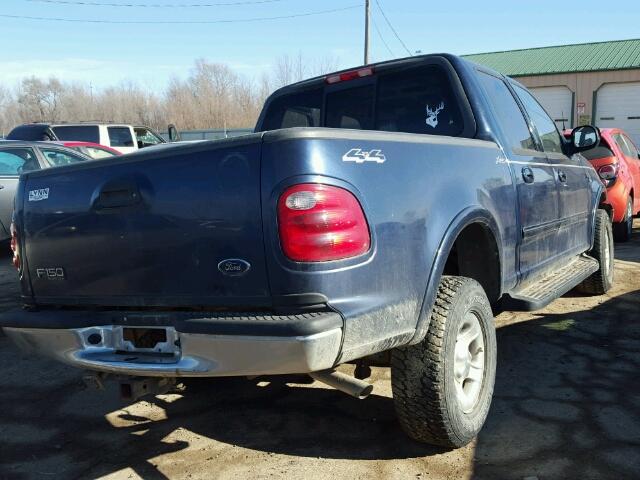 1FTRW08L22KB25111 - 2002 FORD F150 SUPER BLUE photo 4