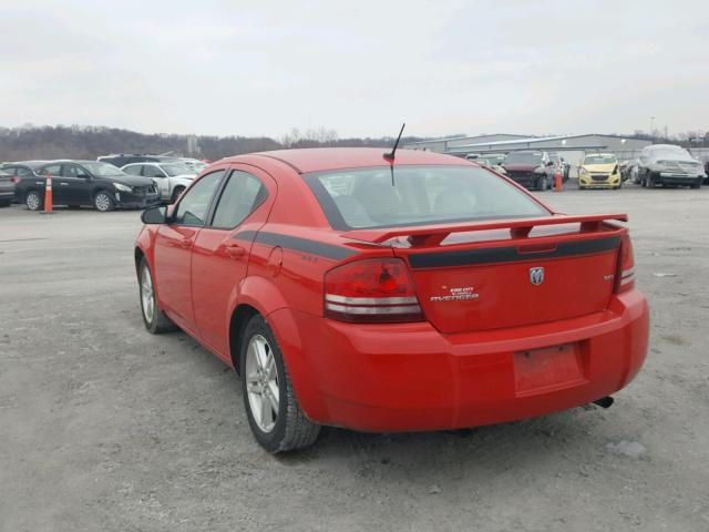 1B3LC56K08N294137 - 2008 DODGE AVENGER SX RED photo 3