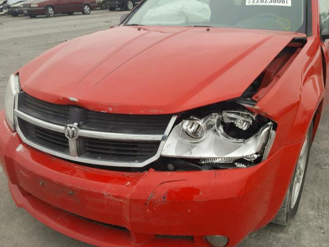 1B3LC56K08N294137 - 2008 DODGE AVENGER SX RED photo 9