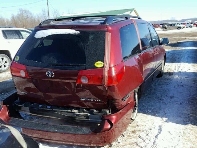 5TDKK4CC9AS291788 - 2010 TOYOTA SIENNA CE MAROON photo 4