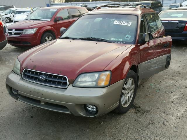 4S3BH675247640892 - 2004 SUBARU LEGACY OUT RED photo 2