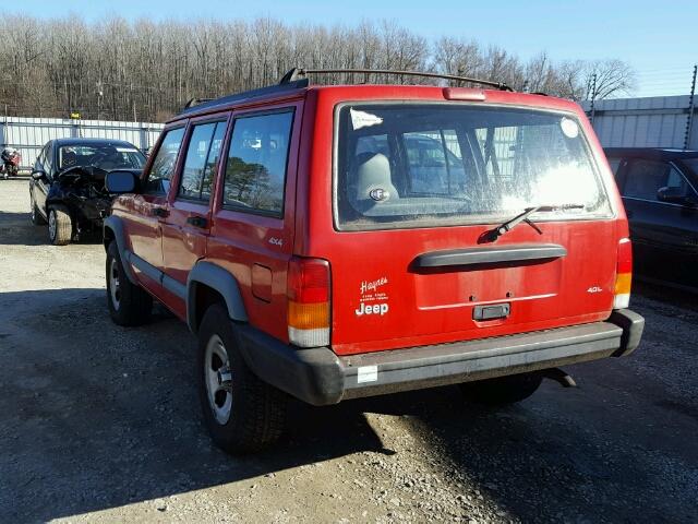 1J4FJ68S3WL239303 - 1998 JEEP CHEROKEE S RED photo 3