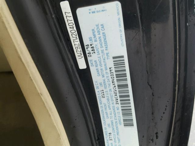 3VWCA21C6XM403399 - 1999 VOLKSWAGEN NEW BEETLE 黑色 照片 10