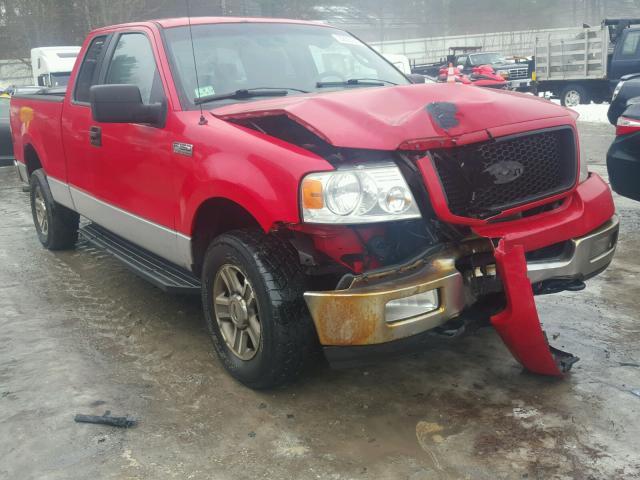 1FTPX14515NB69153 - 2005 FORD F150 RED photo 1