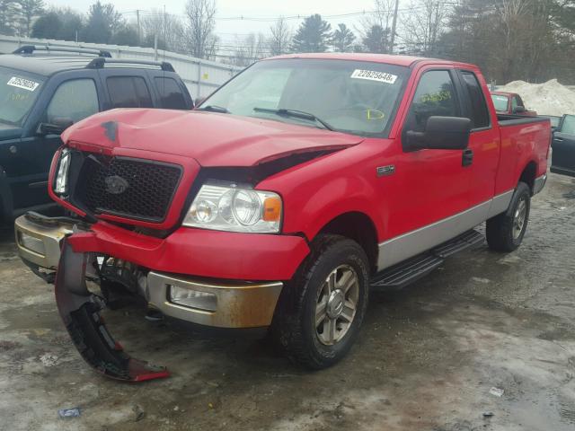 1FTPX14515NB69153 - 2005 FORD F150 RED photo 2