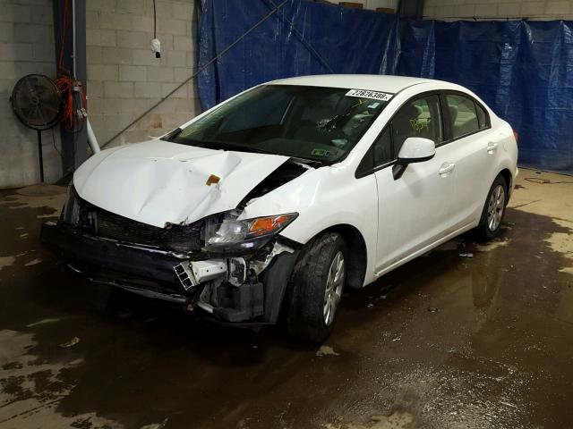 19XFB2F59CE366781 - 2012 HONDA CIVIC LX WHITE photo 2