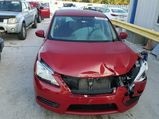 3N1AB7AP9EY240733 - 2014 NISSAN SENTRA S RED photo 9