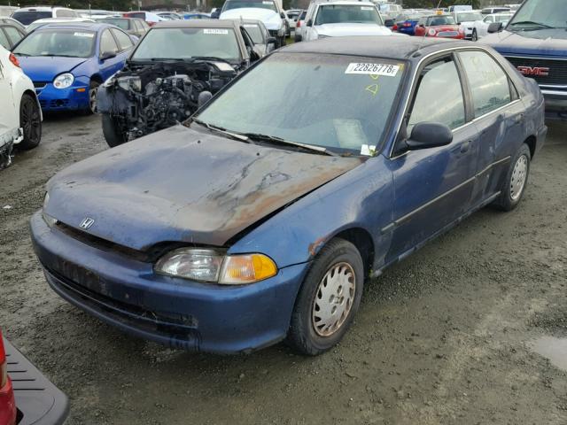 JHMEG8555NS003264 - 1992 HONDA CIVIC LX BLUE photo 2