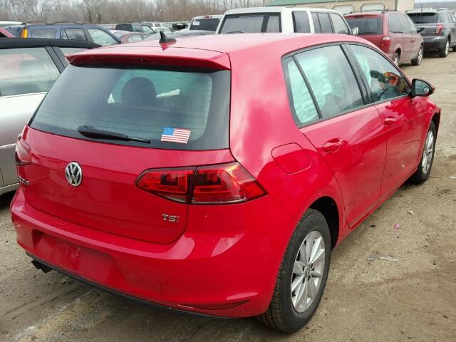 3VW217AU6FM022152 - 2015 VOLKSWAGEN GOLF RED photo 4