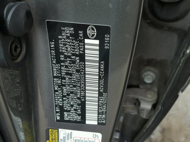 4T1BE32K95U542350 - 2005 TOYOTA CAMRY LE GRAY photo 10