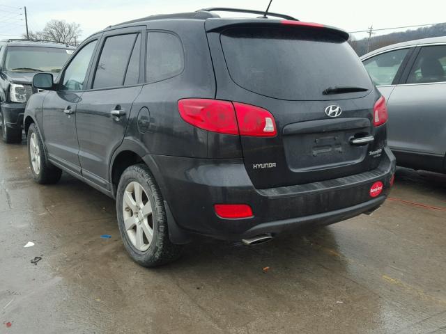 5NMSH73E48H168706 - 2008 HYUNDAI SANTA FE S BLACK photo 3