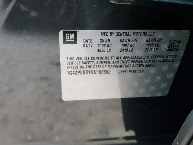 1G4ZP5SS1HU186582 - 2017 BUICK LACROSSE E GRAY photo 10