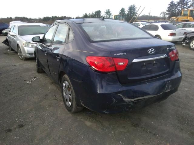 KMHDU4ADXAU137001 - 2010 HYUNDAI ELANTRA BL BLUE photo 3