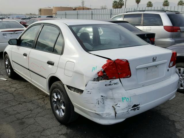 2HGES16354H550952 - 2004 HONDA CIVIC DX V WHITE photo 3