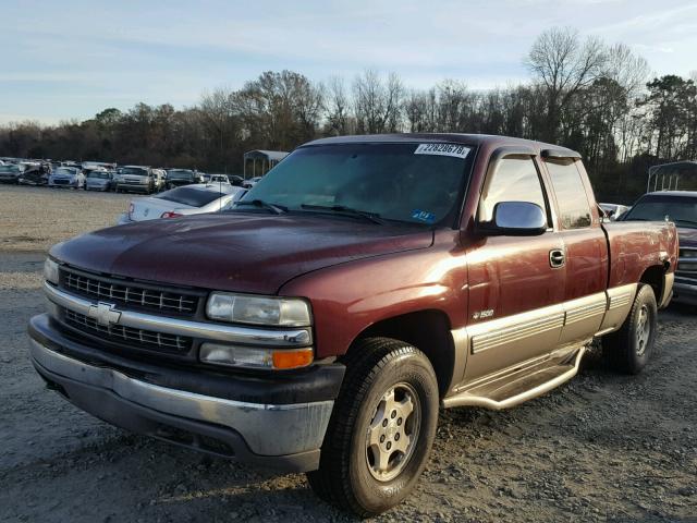 2GCEK19T7X1204568 - 1999 CHEVROLET SILVERADO BURGUNDY photo 2