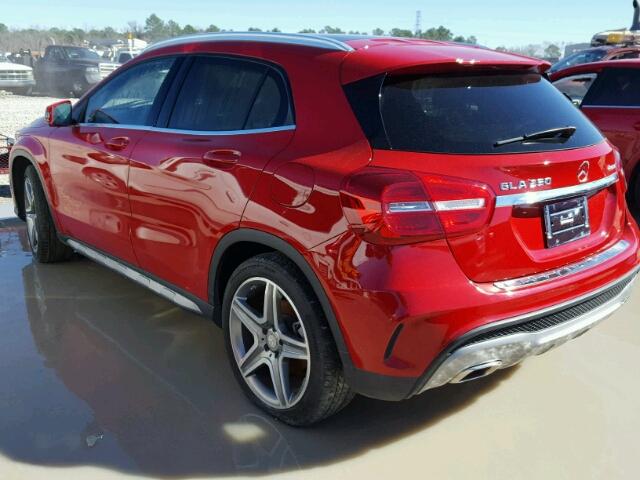 WDCTG4GB1FJ075519 - 2015 MERCEDES-BENZ GLA 250 4M RED photo 3