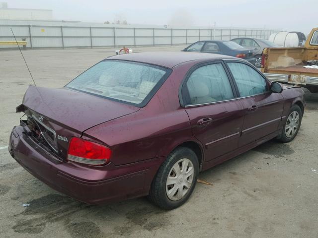 KMHWF25S82A513973 - 2002 HYUNDAI SONATA GL MAROON photo 4