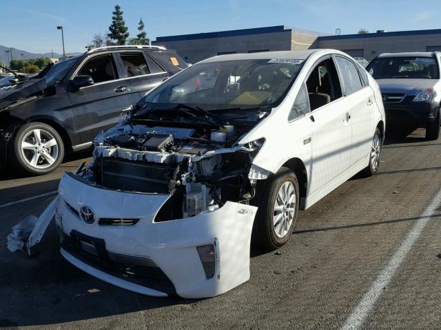 JTDKN3DP6D3031860 - 2013 TOYOTA PRIUS PLUG WHITE photo 2