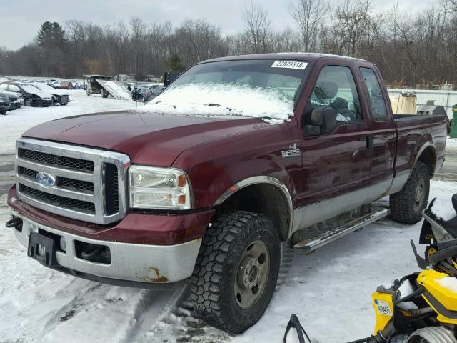 1FTSX21517EA82229 - 2007 FORD F250 SUPER MAROON photo 2