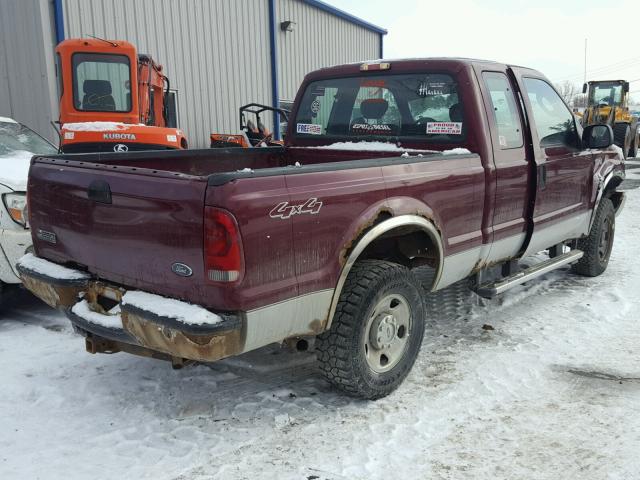 1FTSX21517EA82229 - 2007 FORD F250 SUPER MAROON photo 4