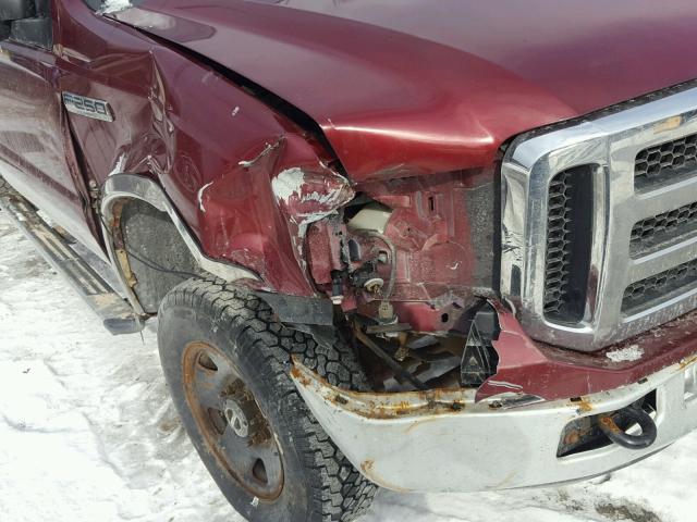 1FTSX21517EA82229 - 2007 FORD F250 SUPER MAROON photo 9