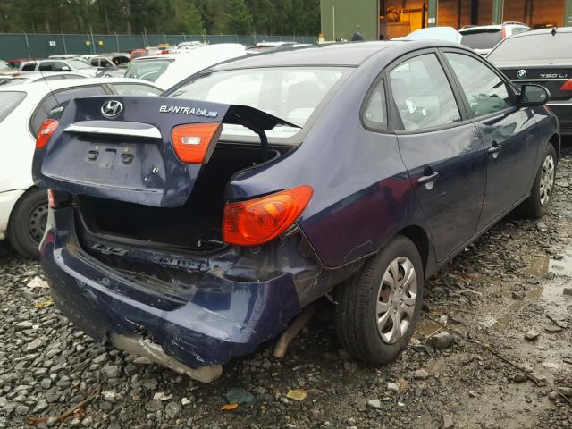 KMHDU4AD4AU113986 - 2010 HYUNDAI ELANTRA BL BLUE photo 4