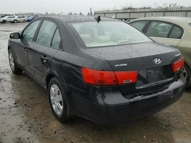 5NPET46C69H527191 - 2009 HYUNDAI SONATA GLS BLACK photo 3