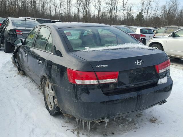 5NPEU46F56H151778 - 2006 HYUNDAI SONATA GLS BLACK photo 3