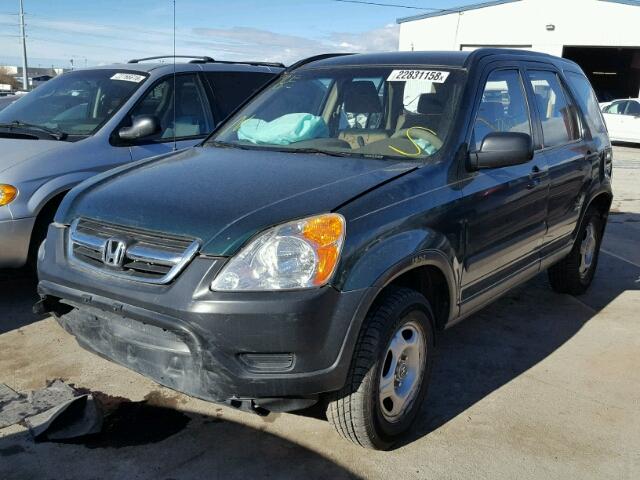 JHLRD68412C018324 - 2002 HONDA CR-V LX GREEN photo 2