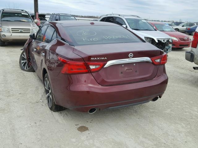 1N4AA6AP3HC408587 - 2017 NISSAN MAXIMA 3.5 MAROON photo 3