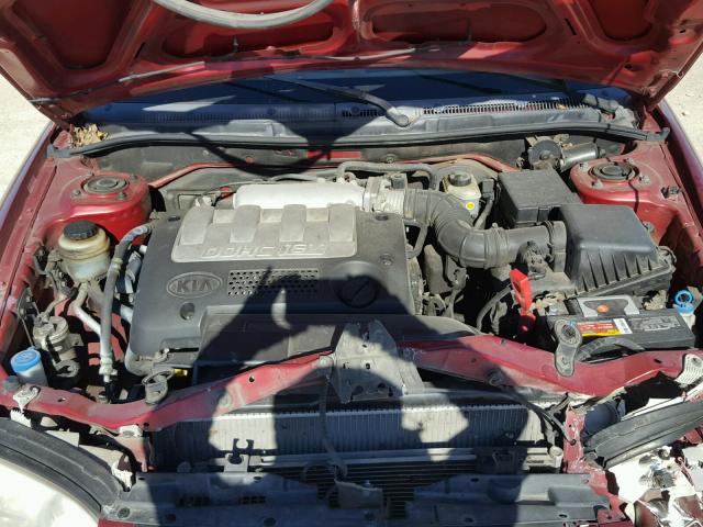 KNAFB121245308132 - 2004 KIA SPECTRA BA MAROON photo 7