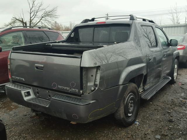 2HJYK16518H501388 - 2008 HONDA RIDGELINE GRAY photo 4