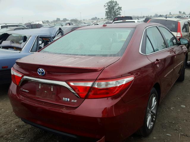 4T1BD1FK9GU184168 - 2016 TOYOTA CAMRY HYBR BURGUNDY photo 4