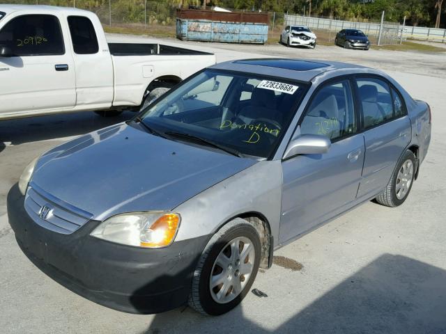 2HGES26733H533512 - 2003 HONDA CIVIC EX SILVER photo 2