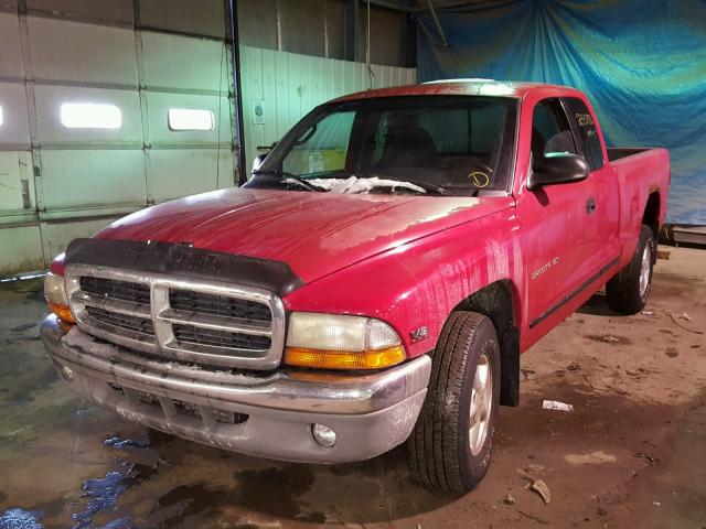 1B7GG22YXXS313077 - 1999 DODGE DAKOTA RED photo 2