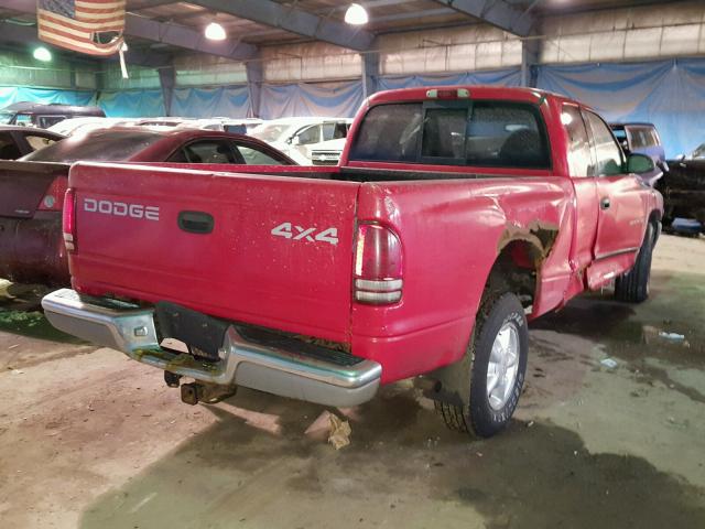 1B7GG22YXXS313077 - 1999 DODGE DAKOTA RED photo 4